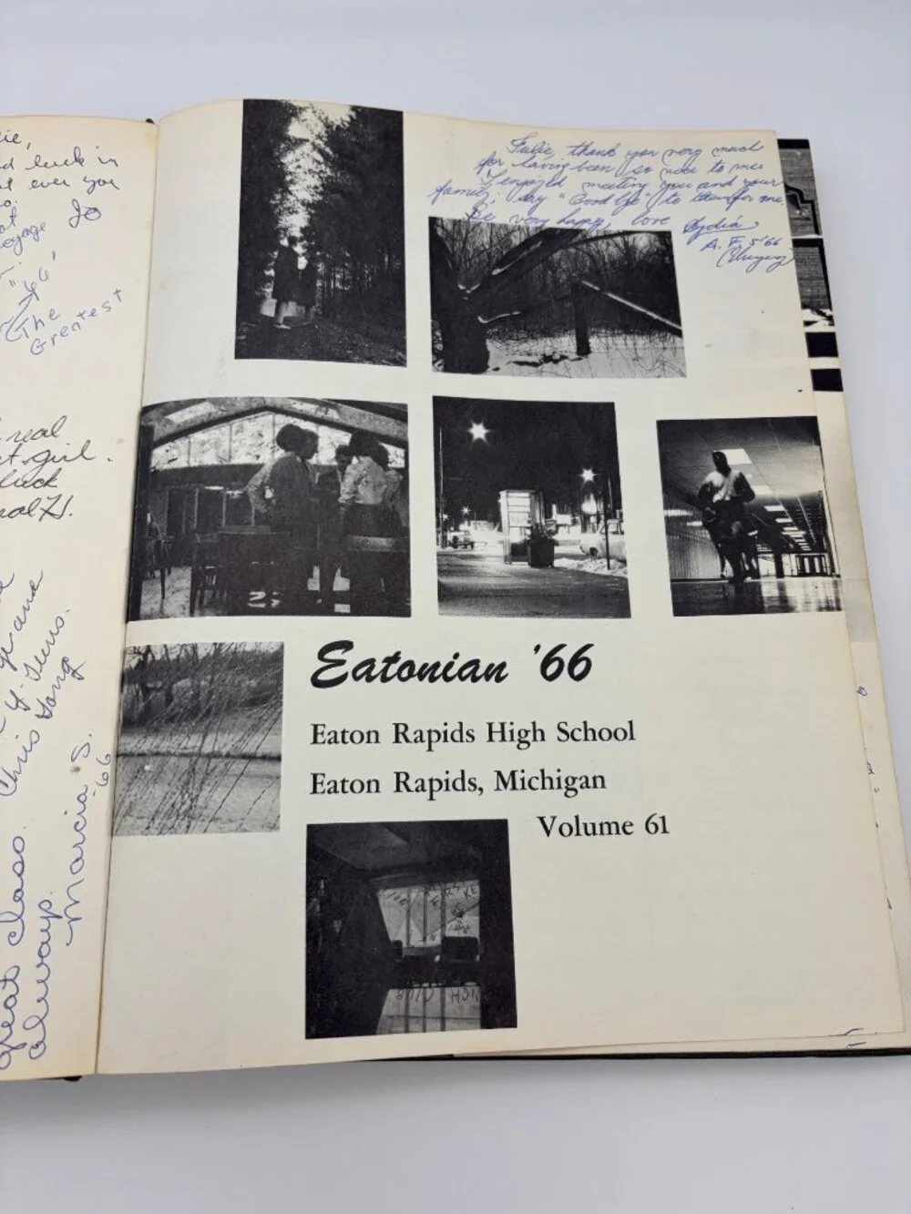 1966 Eaton Rapids High School Eatonian Yearbook Michigan Signed Hardcover Annual